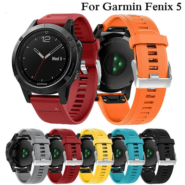 

22mm Watchband Strap for Garmin Fenix 5 Smart Watch Quick Release Silicone Easy fit Wrist Band Straps For Garmin Forerunner 935