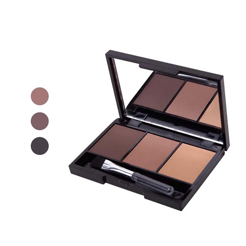 

3 Color Eyebrow Powder Palette Cosmetic Brand Eye Brow Enhancer Waterproof Makeup Eye Shadow with Brush Mirror DL