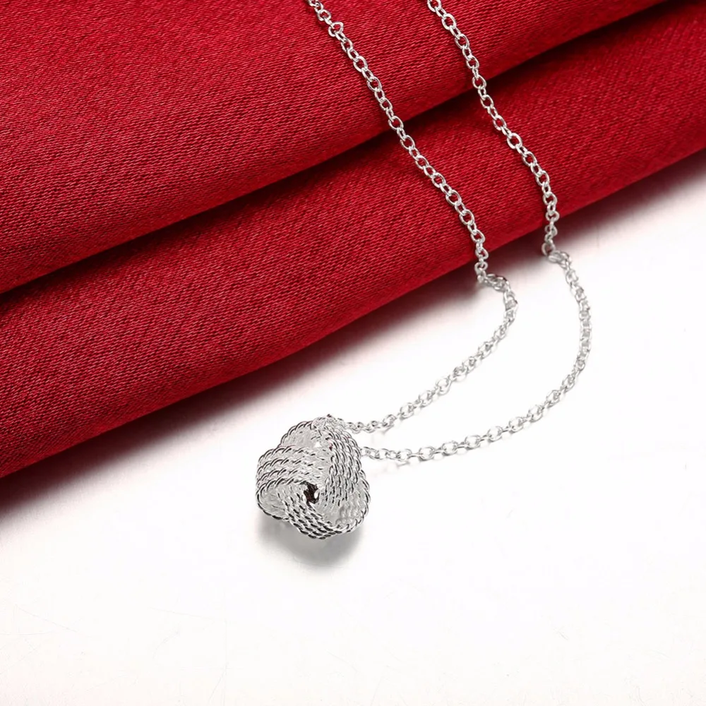 

New arrive Silver Plated Necklace Pendant for Women Net Ball Pendant Cute Style Silver Plated Jewelry Unisex Jewelry for Lovers