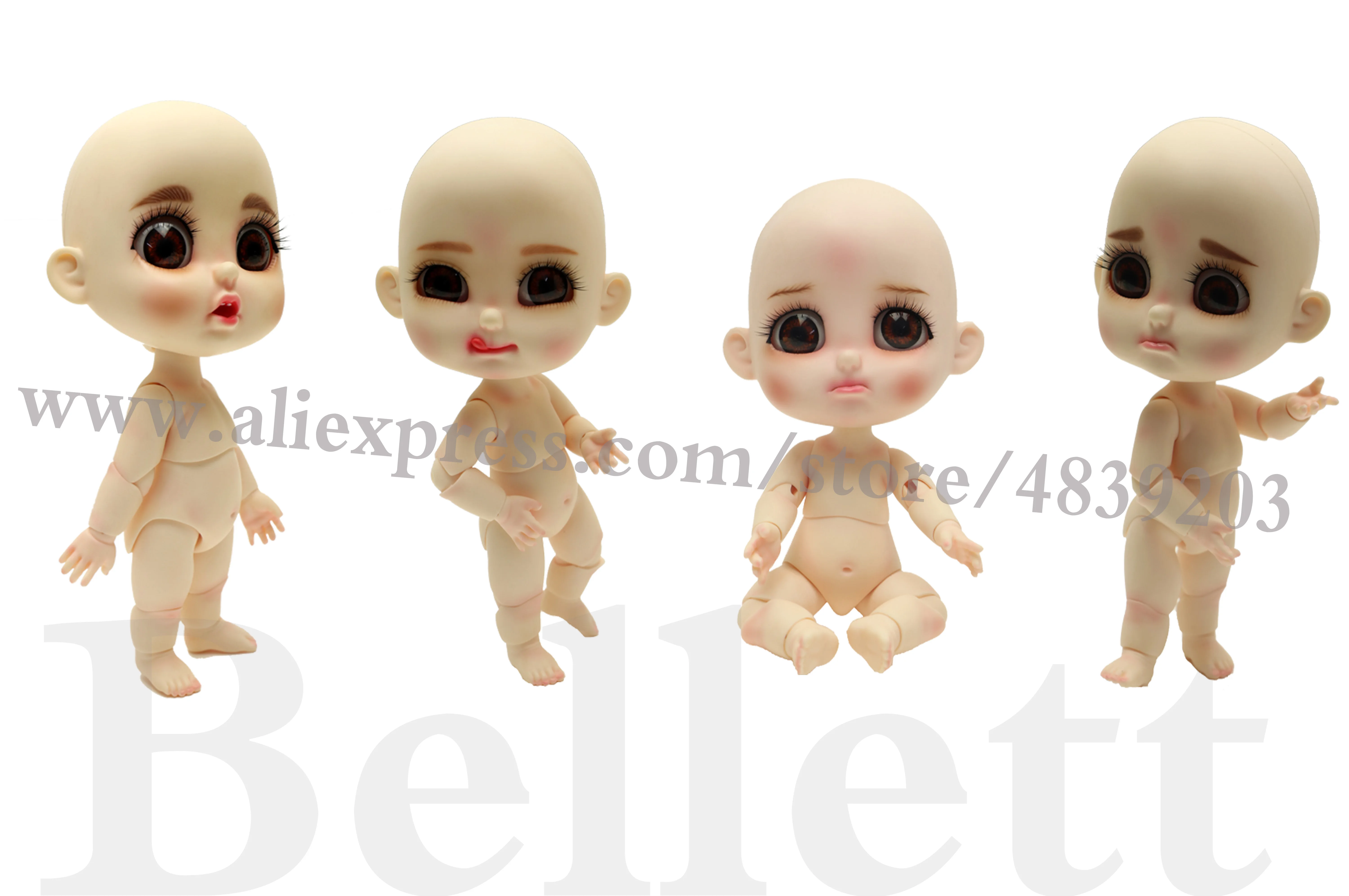 

In Stock 1/8 Bru 5 Style One Pc Bjd Doll Expression Sad Surprise Shock Handbag Tears Language Resign Model Nude Doll For The Gir