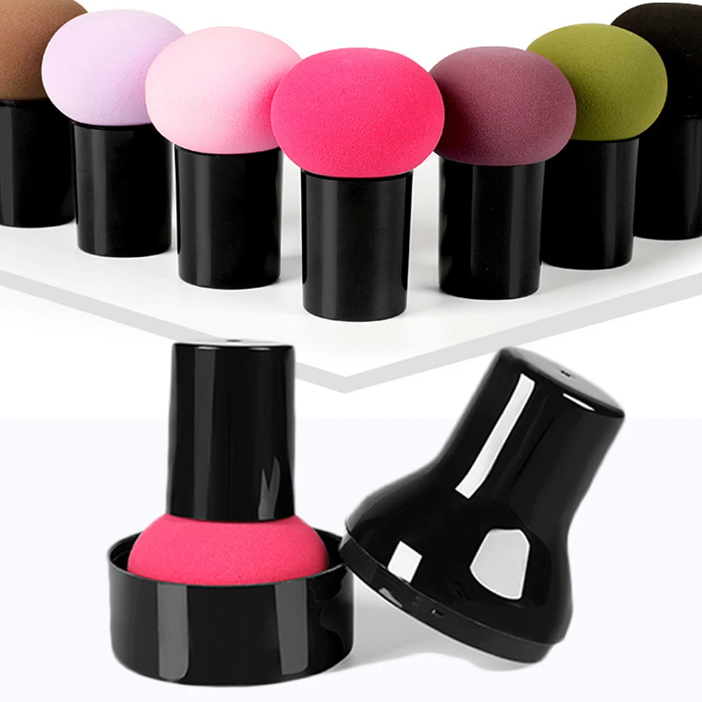 

Round Head Small Mushroom Powder with Handle Makeup Sponge Powder Mushroom Head Seal Powder Mushroom Egg Makeup Tool