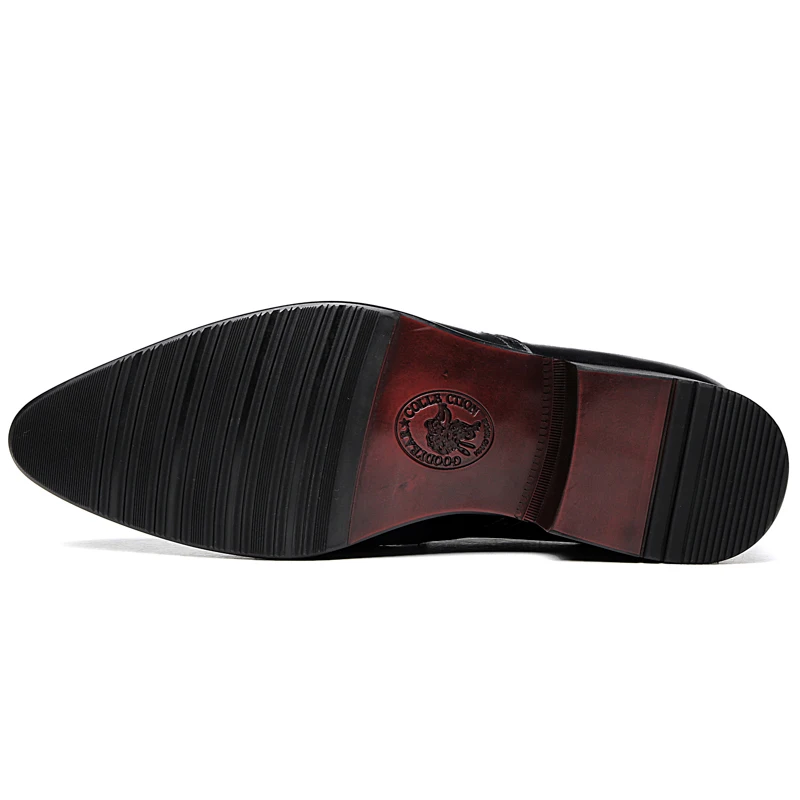 De Botas Para Genuino Vestir Punta Chelsea Zapatos Oxfords Hombre Moda Negro Cuero FxwFqIr