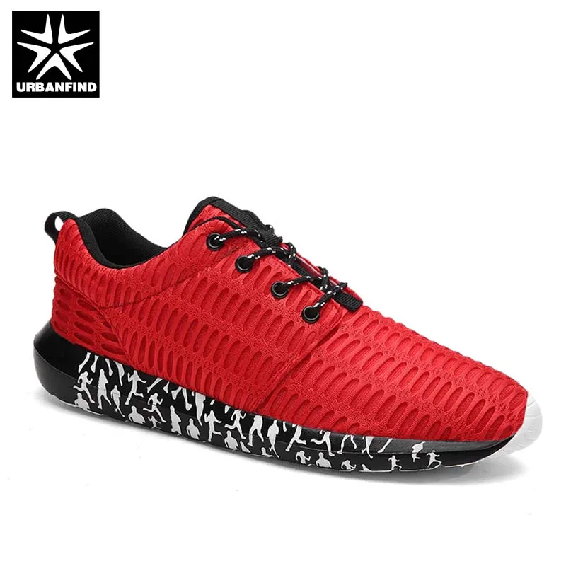 

2019 Spring Summer Footwear Men Breathable Light Sneakers Big Size 39-47 Black / Grey / Red Man Casual Lace-up Shoes