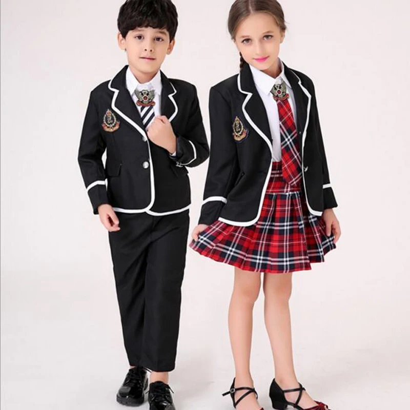 4 шт. Детская школьная униформа для мальчиков с длинными рукавами хор начальной школы студентов британской школьной формы