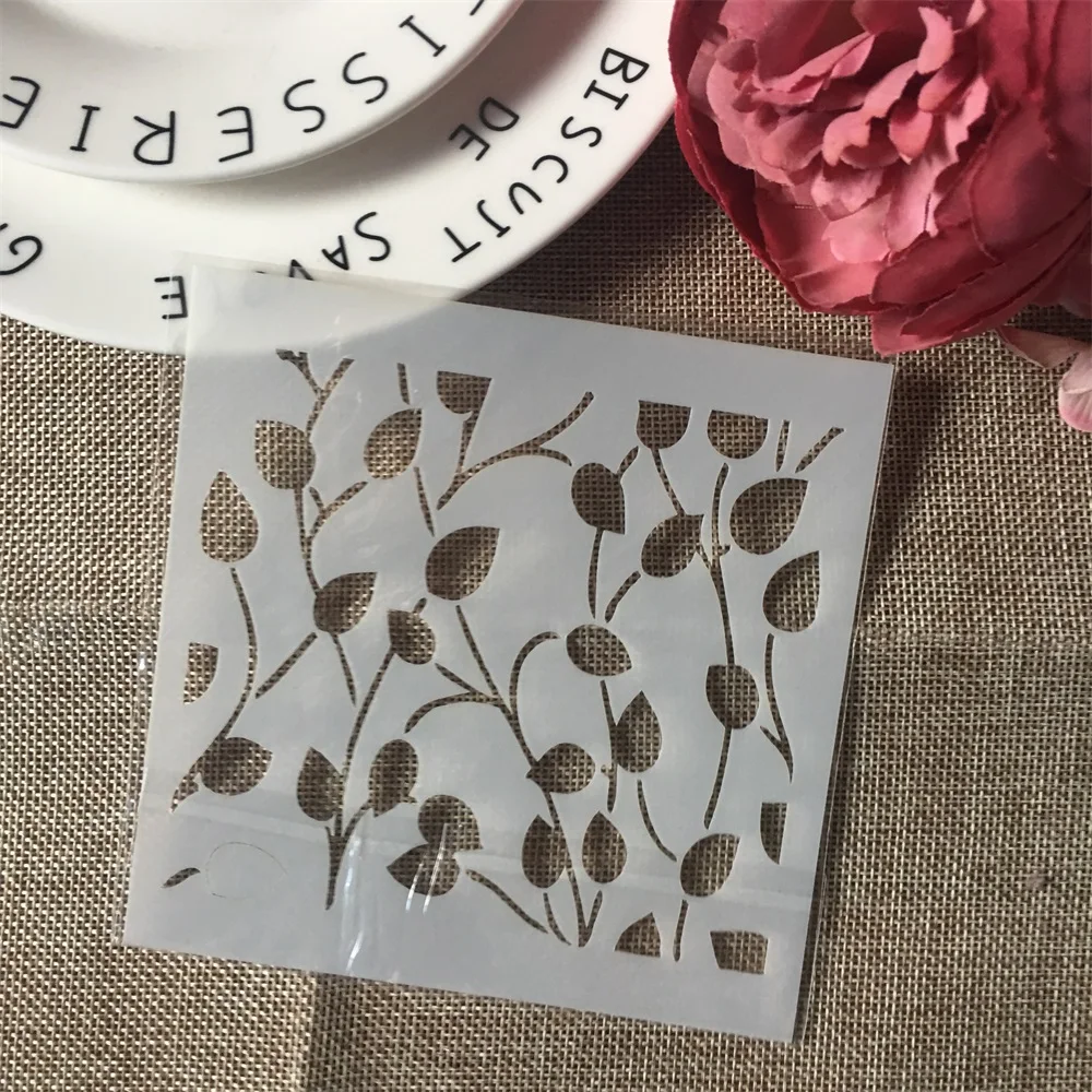 

1Pcs 13cm 5.1" Bud Flower DIY Layering Stencils Wall Painting Scrapbook Coloring Embossing Album Decorative Paper Card Template