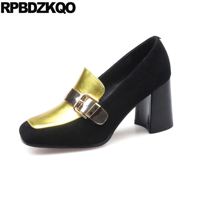 Size 4 34 2018 Suede Special Pumps High Heels Ladies Gold Shoes Golden