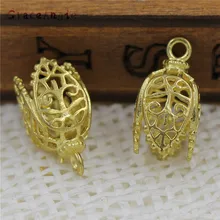 10 шт. медный золотой цвет цветок талисманы поднос база полая лампа-дымоход Поиск 21*11 мм ручной работы ювелирные изделия талисманы