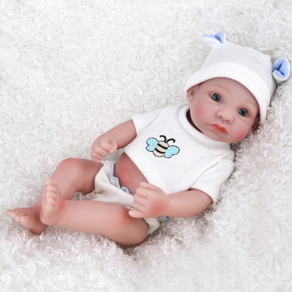 NPKDOLL совершенно новая 10 дюймовая виниловая кукла белая кожа Reborn Boy Детская