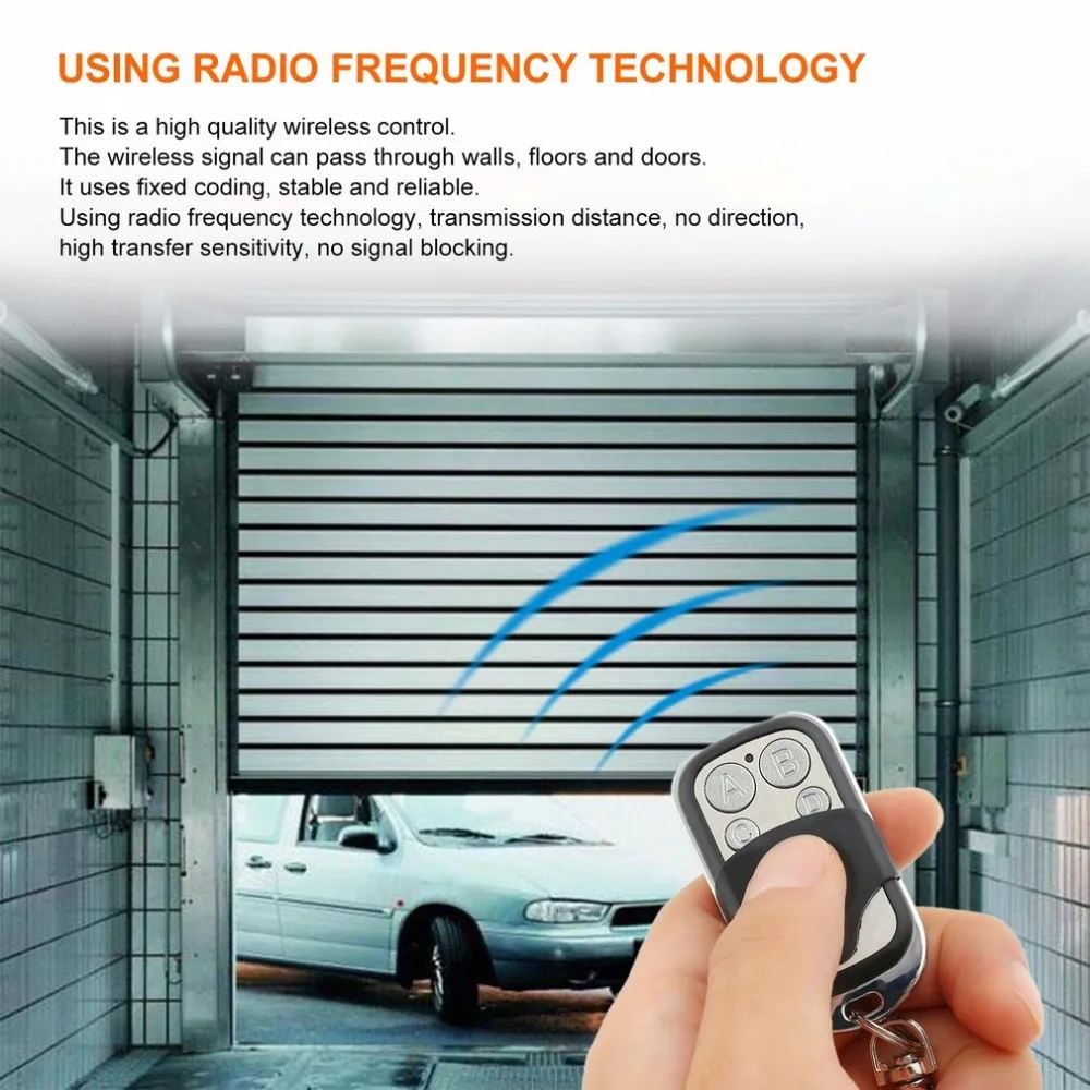 Универсальный беспроводной Радиочастотный пульт дистанционного управления 4 канала ABCD 433 МГц Электрический гаражный дверной сигнализатор брелок для ключей контроллер автомобильных ключей