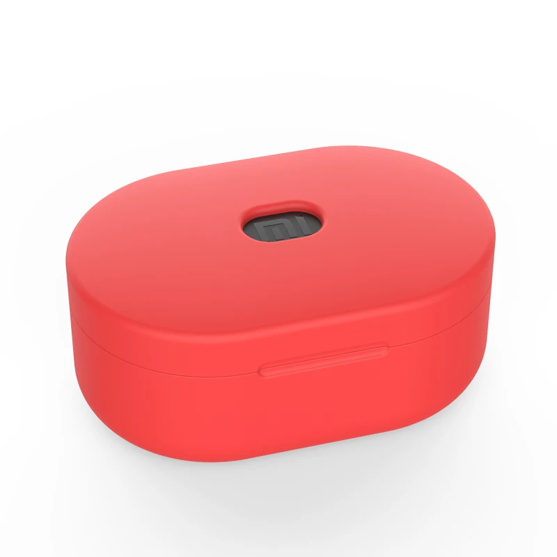 Чехол для наушников для Red mi AirDots воздуха AirDots в горошек Беспроводной Bluetooth Чехлы мягкие из кожи TPU наушники-вкладыши TWS с оболочки силиконовый чехол - Цвет: Красный