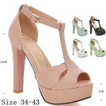 Summer Pumps Women Peep Toe High Heels Party Wedding Platform Gladiator Sandals Woman High Heel Shoes Plus Size 34-40.41.42.43