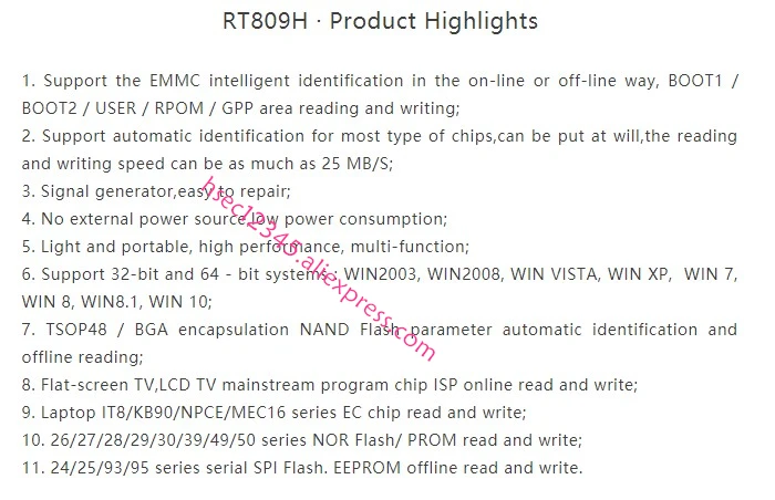 RT809H+ CD программное обеспечение+ ICSP+ ISP EMMC-Nand-NOR-FLASH чрезвычайно универсальный программатор лучше, чем RT809F CH341A программатор