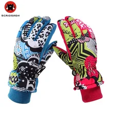 Зимние Детские теплые перчатки водонепроницаемые ветрозащитные Нескользящие перчатки детские зимние спортивные походные перчатки