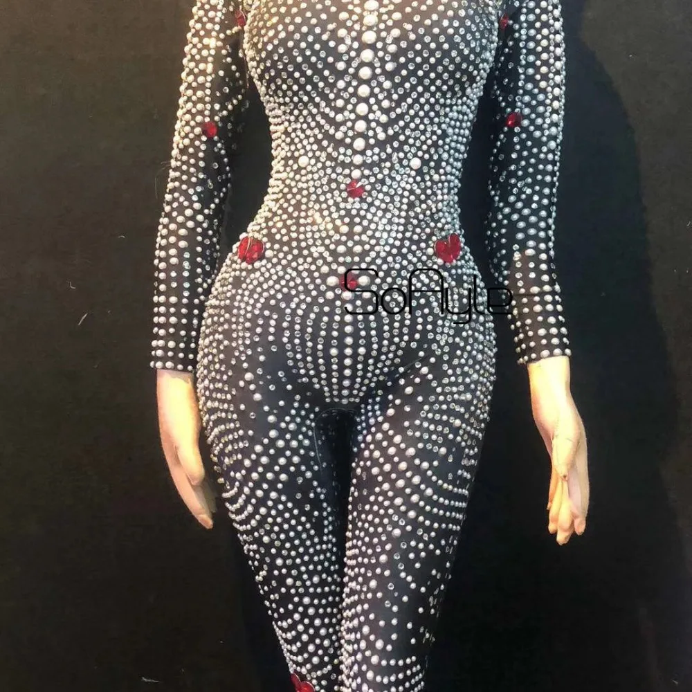 Spectacle Salopette Femmes Discothèque 2019 Noir Body Chanteuse Perles De Livraison Déguisement Extensible Leggings Soayle Strass qxZwYX7cff