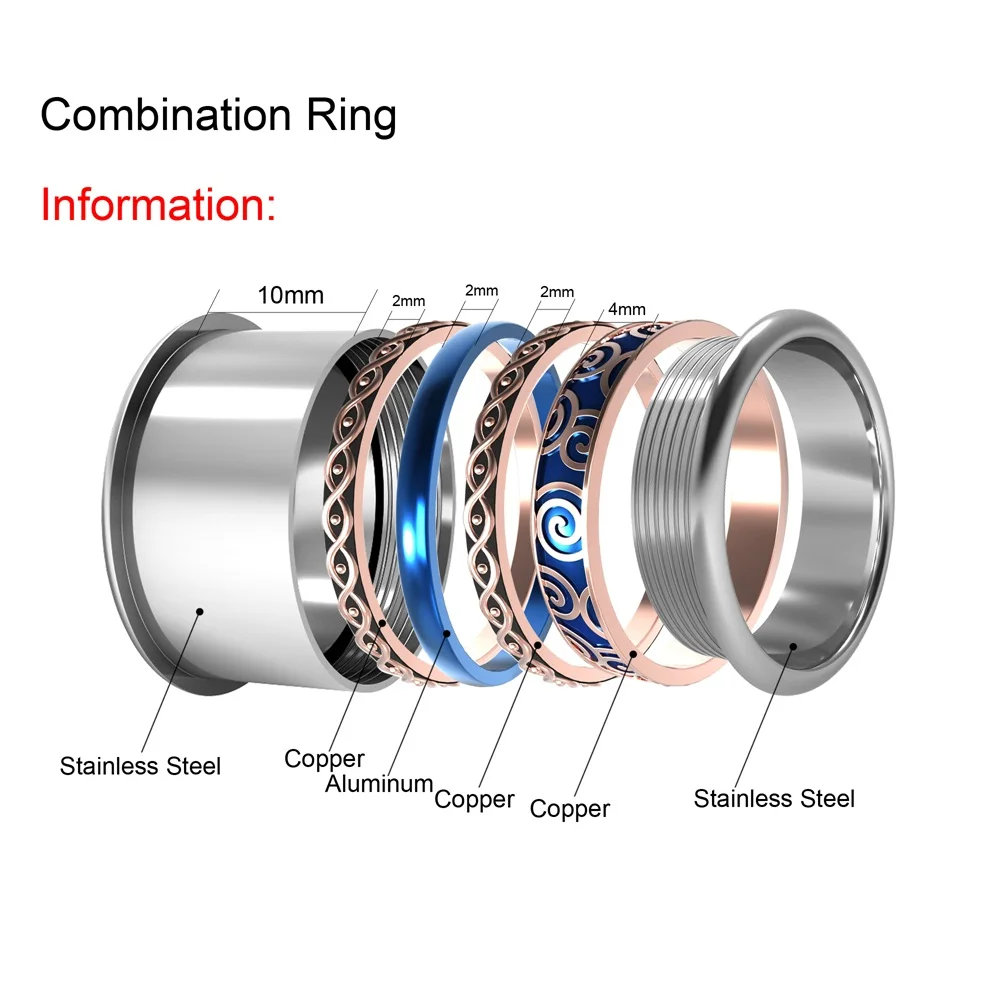 Кремо кольца в стиле «Бохо» наборы Love women Spinner кольцо из нержавеющей стали персонализированное серебряное обручальное кольцо