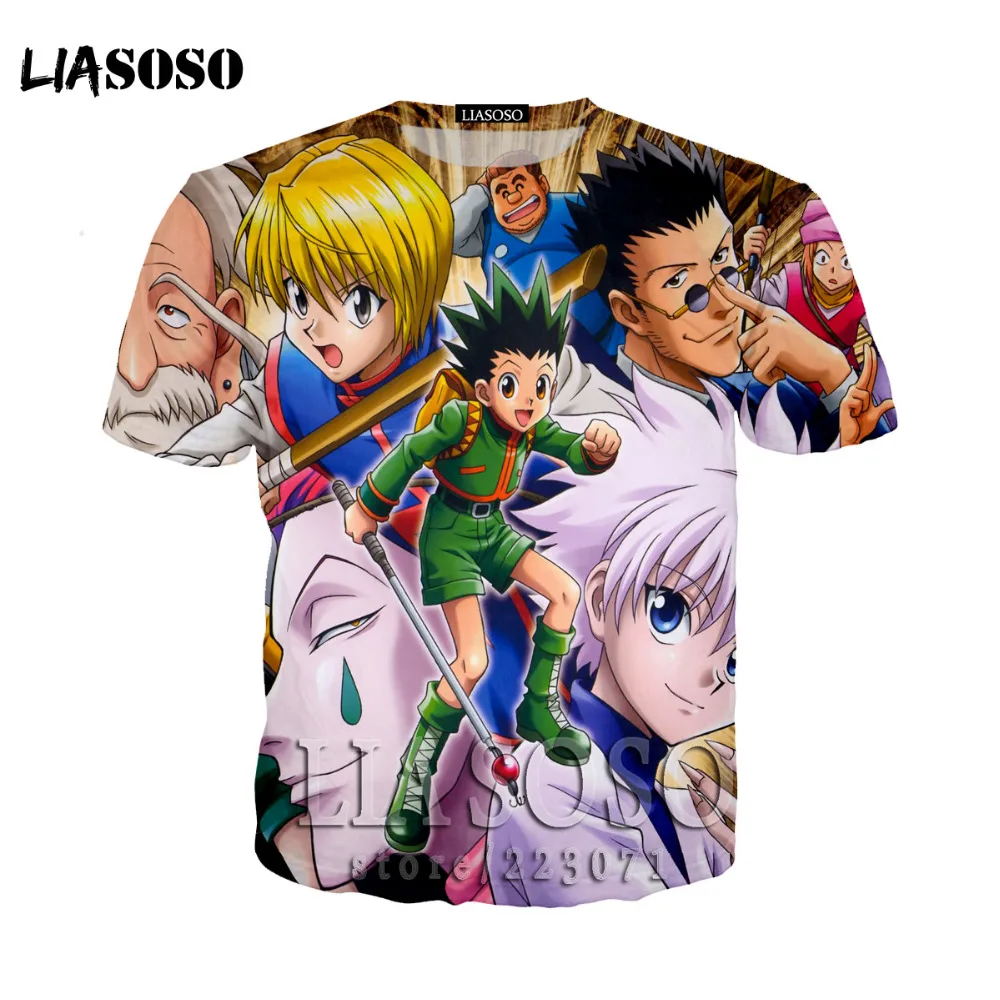 

LIASOSO Anime Hunter X Hunter T Shirt Top Tees Unisex GON FREECSS Shirt Anime Moster Hunter t-shirt Cosplay te13