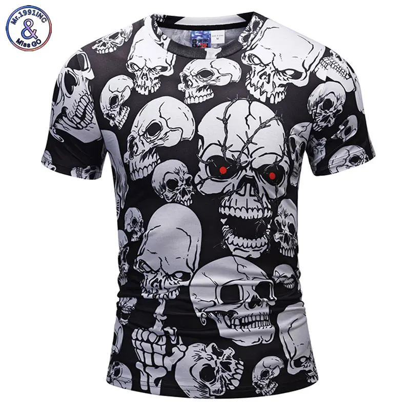 

Mr.1991INC Brand T-shirt Men/Women 3d T-shirt Print Multi Skulls Cool Summer Tops Tees T shirt Fashion DK560