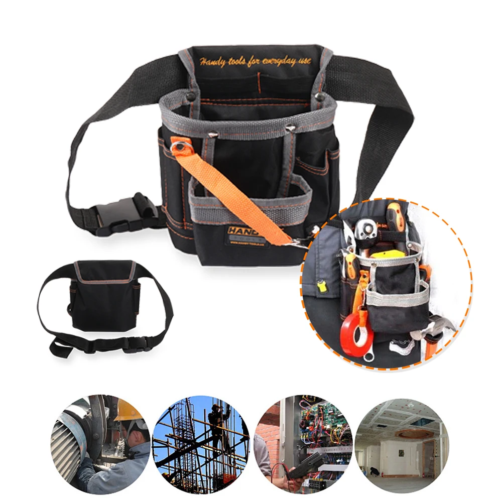 

New 8 Pockets Oxford Cloth Toolkit Electrician Tools Bag Adjustable Belt Waist Pack Waterproof Instrument Pouch Hand Tools