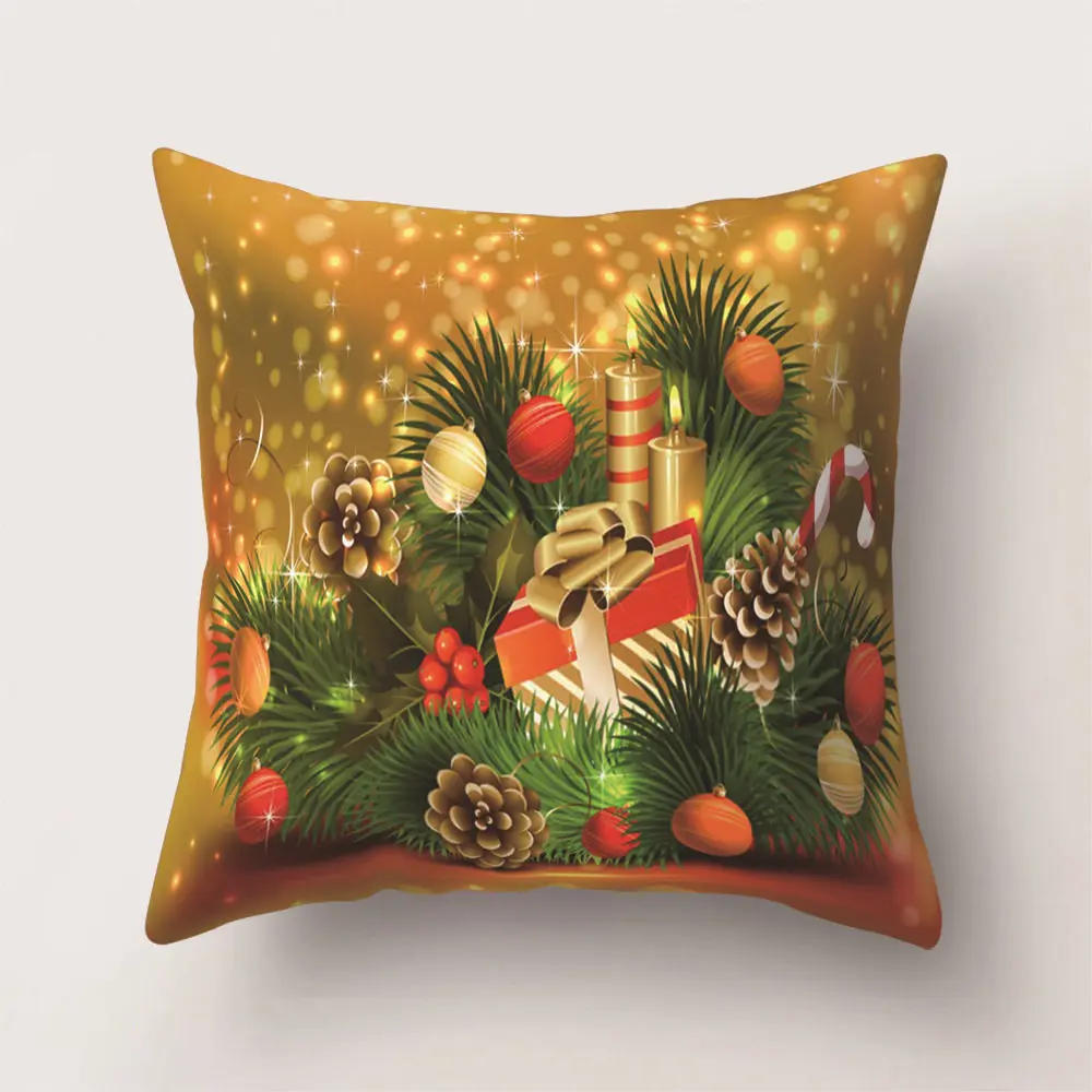 RIANCY Christmas is Coming Home Decoration Gift Cushion Cover Decorative Pillows for Sofa Living Room Cushion Pillowcase 40511-2 - Цвет: BZ24