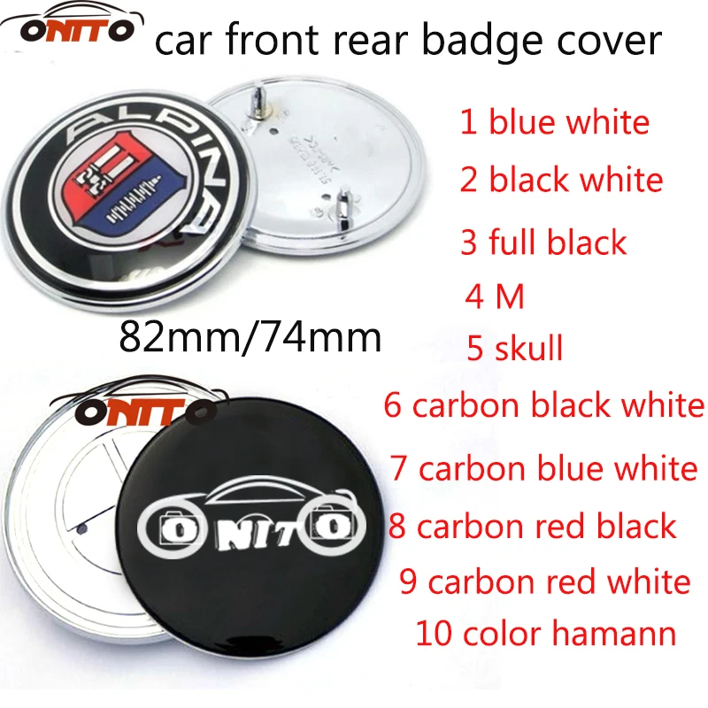 

1pcs 82mm/74mm Front Hood Badge Emblem Rear Trunk Logo wheel hubs for E46 E39 E90 E60 E36 F30 F10 E34 X5 X6