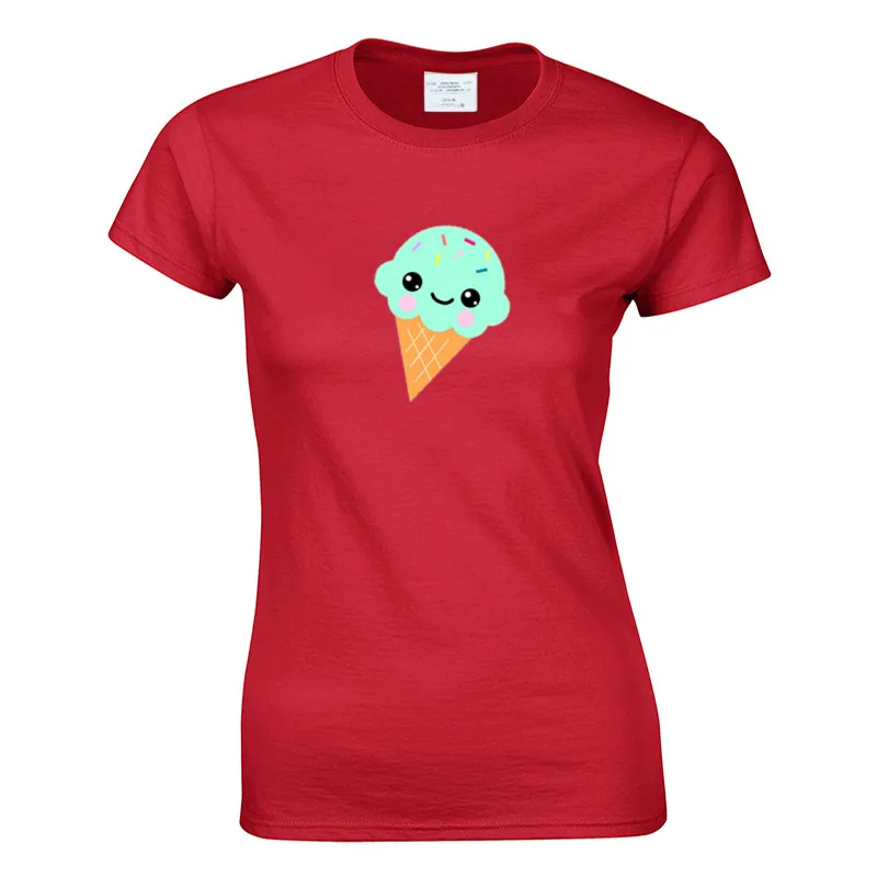 ice cream 2018 Summer Cotton funny t shirts short sleeves t shirt men Fashion Red t shirt men
