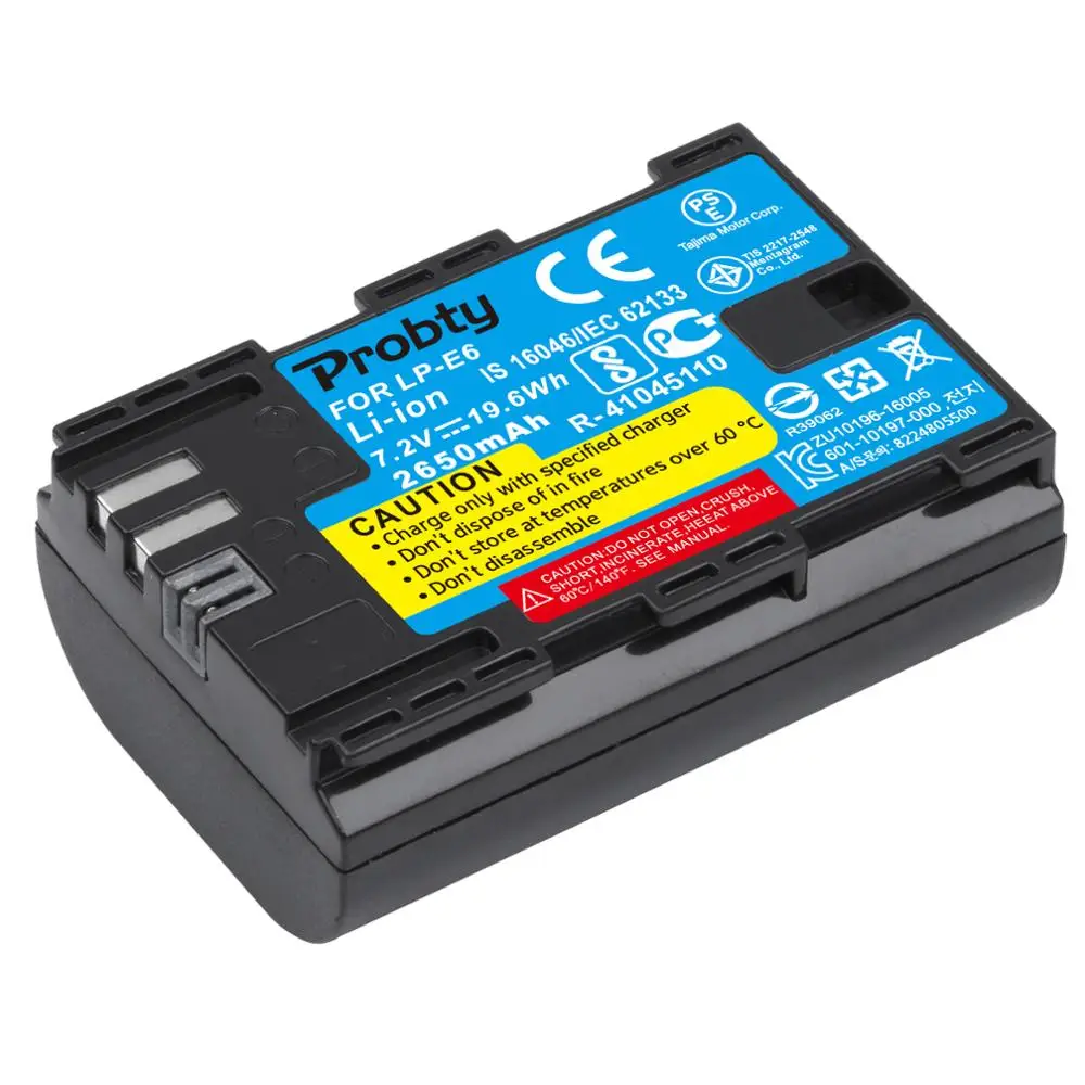 Аккумулятор LP E6 LPE6 E6N 2650 мАч + двойное зарядное устройство со светодиодной
