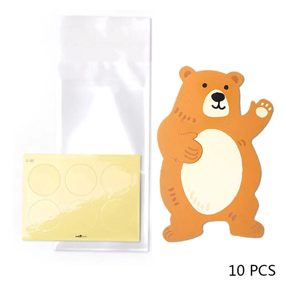 10pcs Candy Bag Holiday Card Gift Decoration Cute Animal Candy Bag Greeting Card Cookie Bag Birthday Party Decoration - Цвет: E