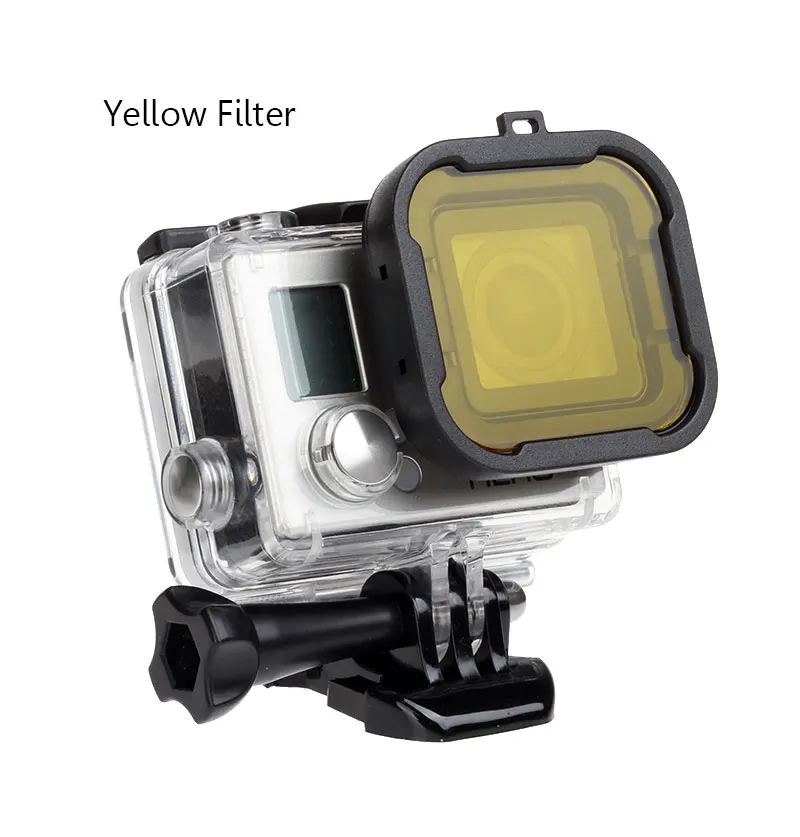 Grpro Accessories Dive Filter 4 Color Diving Filter Red Purple Yellow Gray Lens Filter For Gopro Hero 3+ Hero 4 (12)