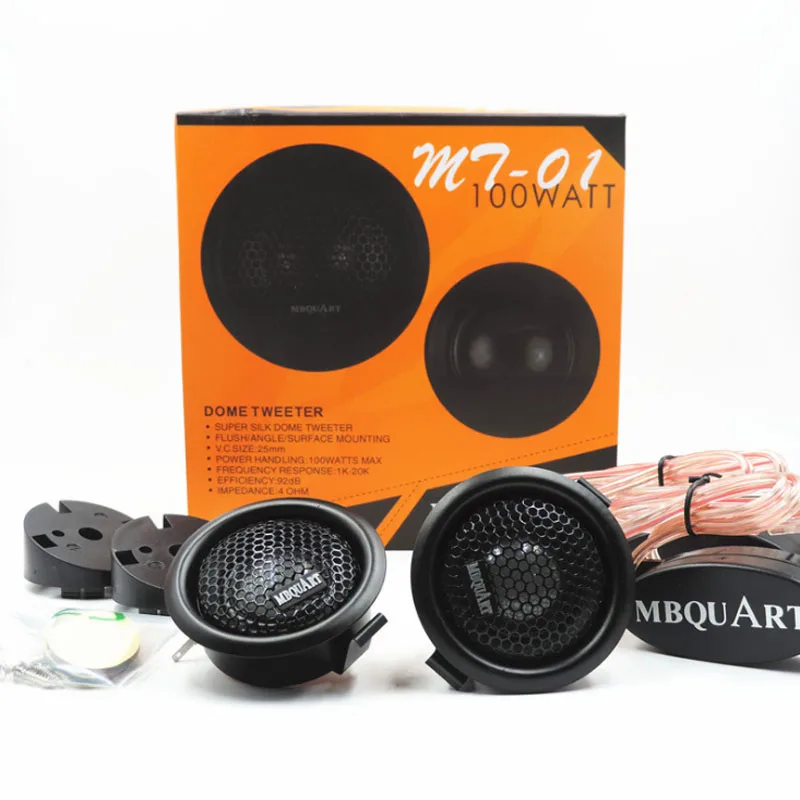 

High Quality 100W Car Speaker Silk Dome Tweeter Treble Head Loud Speakers For Vehicle Auto Music Stereo