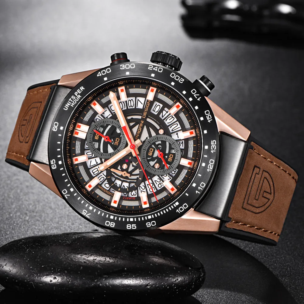 PAGANI Дизайн Топ люксовый бренд водонепроницаемые кварцевые часы мужские Модные Военные часы обратного отсчета наручные часы Relogios Masculino