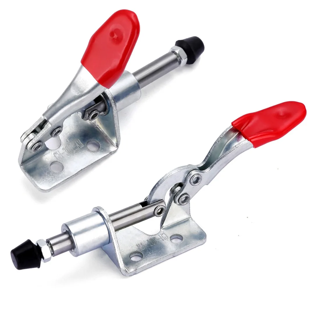 1pcs GH-301A Vertical Type Toggle Clamp Hand Tool Holding Capacity 45kg Bar Red Handgrip Push Pull Toggle Fixture Clamp