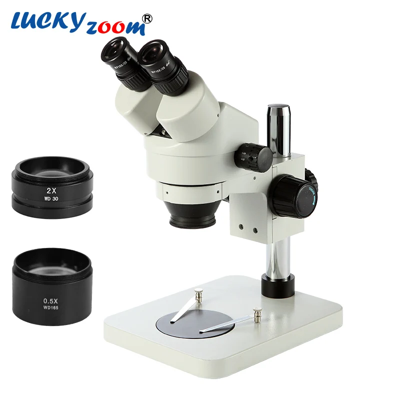 

3.5X-90X Table Pillar Stand Vertical Zoom Microscope Binocular Stereo Zoom Microscope Accessories 2.0X 0.5X Objective Lens