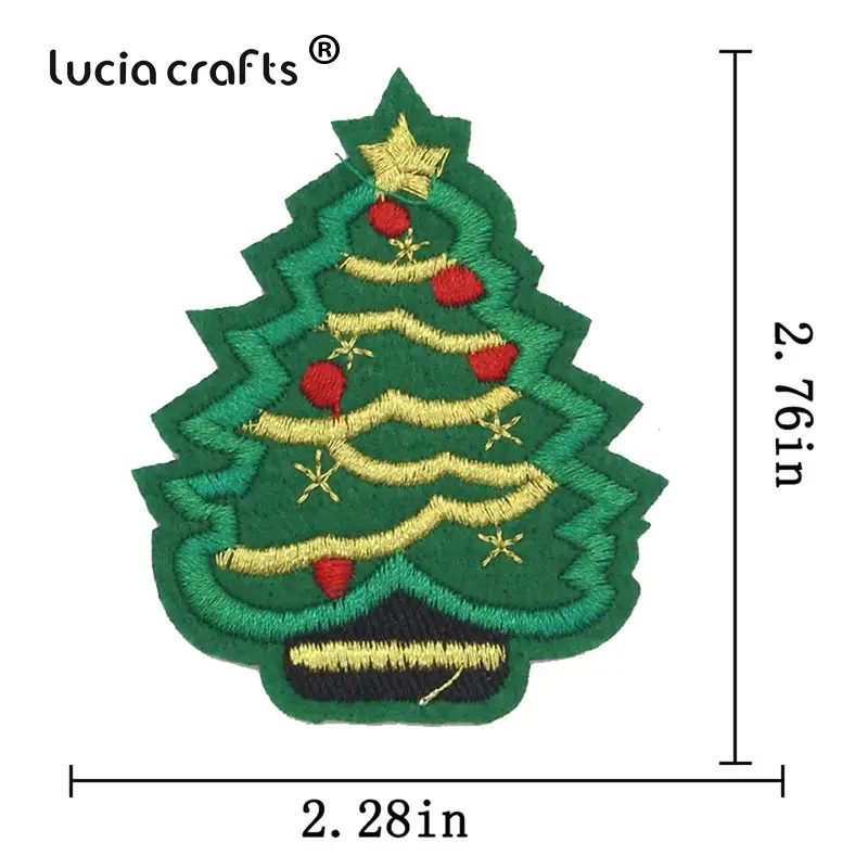Lucia ремесла Рождественский стиль вышитые патчи для одежды Железная аппликация нашивка эмблема на ткани DIY аксессуары L0507