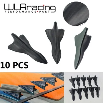 

10pcs/Set EVO-Style Carbon Fiber PP Rear Roof Shark Fins Spoiler Wing Trunk Kit Black For Auto Car SUV Off-Road Pickup Truck