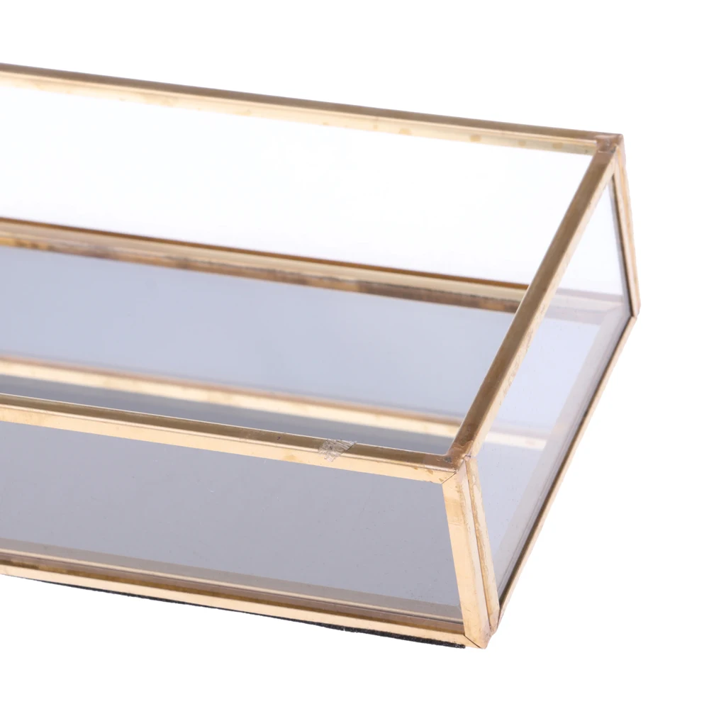 Rectangle Glass Jewelry Box Jewelry Tray Tabletop Succulent Plant Planter Box 