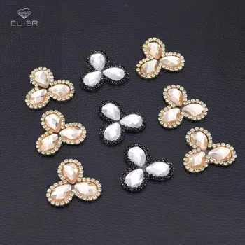 

30pcs Rhinestone Beaded Brooch Patch for Clothing Iron on Applique Jackets Shoes Bags DIY Apparel Decoration Patches HD-1868