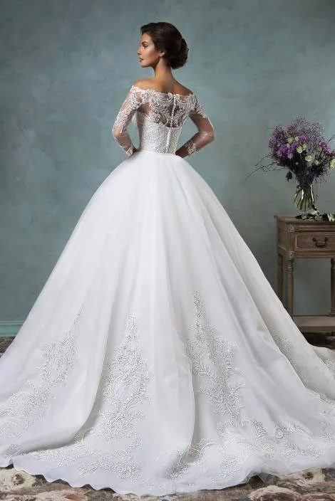 2016-New-Sexy-Sheer-Long-Sleeves-Mermaid-Wedding-Dresses-Off-The-Shoulder-Court-Train-Lace-Bridal (1)