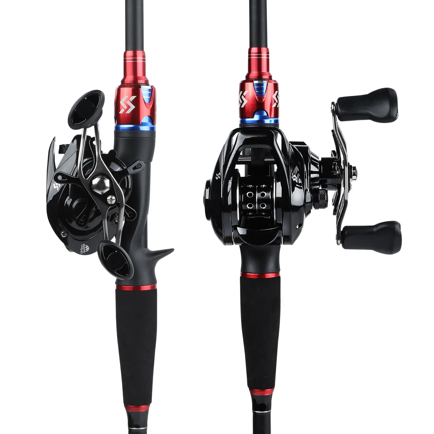 Sougayilang 24Ton Carbon Lure Fishing Rod with 12+1BB BaitCasting Fishing Reel Combo - Ultralight Portable Fishing Pole Reel Kit