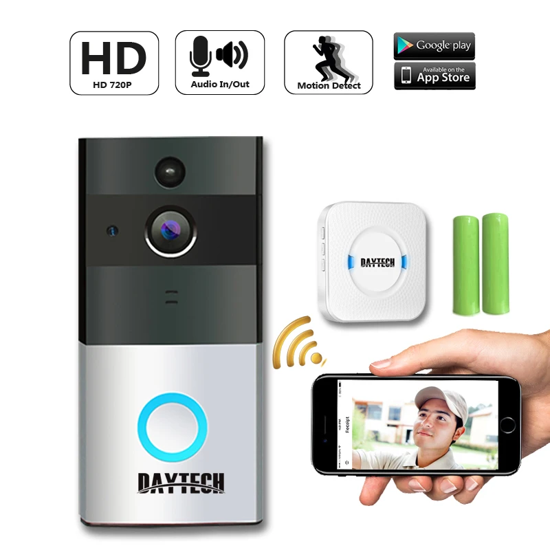 DAYTECH Wireless Doorbell Ring Chime Door Bell Video Camera WiFi IP