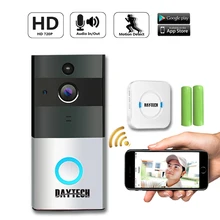 DAYTECH Wireless Doorbell Ring Chime Door Bell Video Camera WiFi IP 720P IR Night Vision Two Way Audio