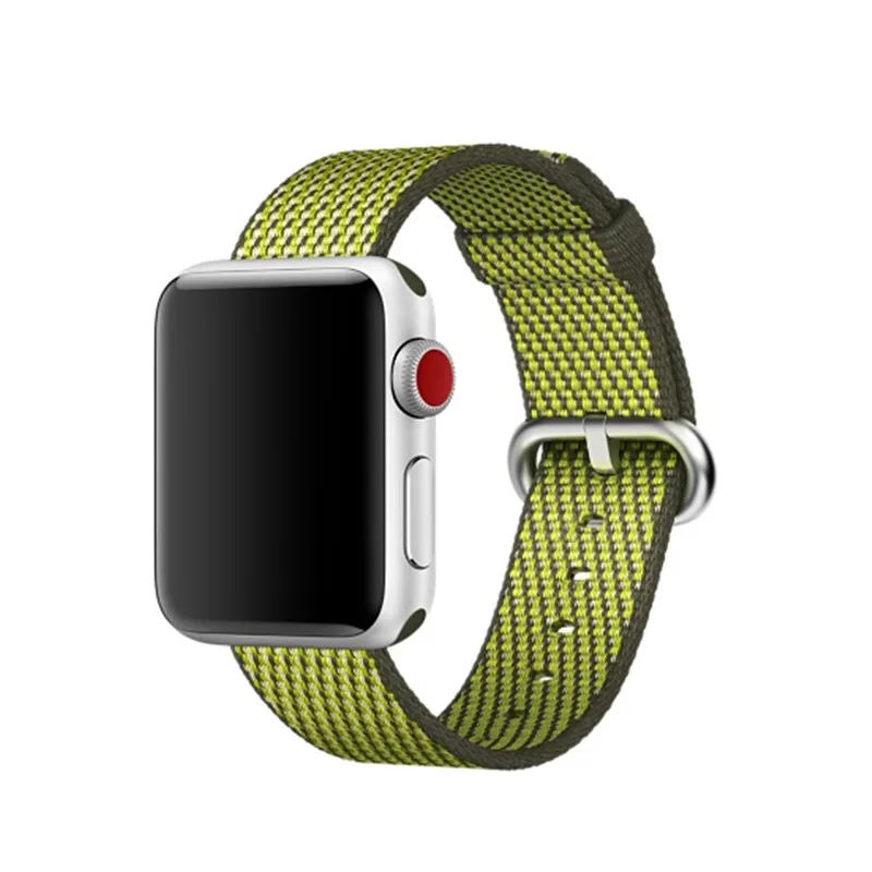 Нейлоновый ремешок для Apple Watch 42 мм 38 мм iWatch 4 ремешка 44 мм 40 мм тканый нейлоновый ремешок для часов браслет для Apple watch 4 3 2 1 - Цвет ремешка: Lattice Deep olive