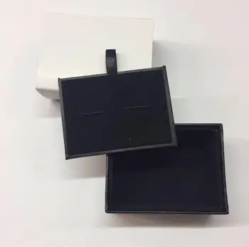 

100pcs/lot Cufflinks Box 80x60x37mm Black Rectangle Cuff Links Storage Boxes Carrying Case Gift Box Jewelry box Wholesale SN702