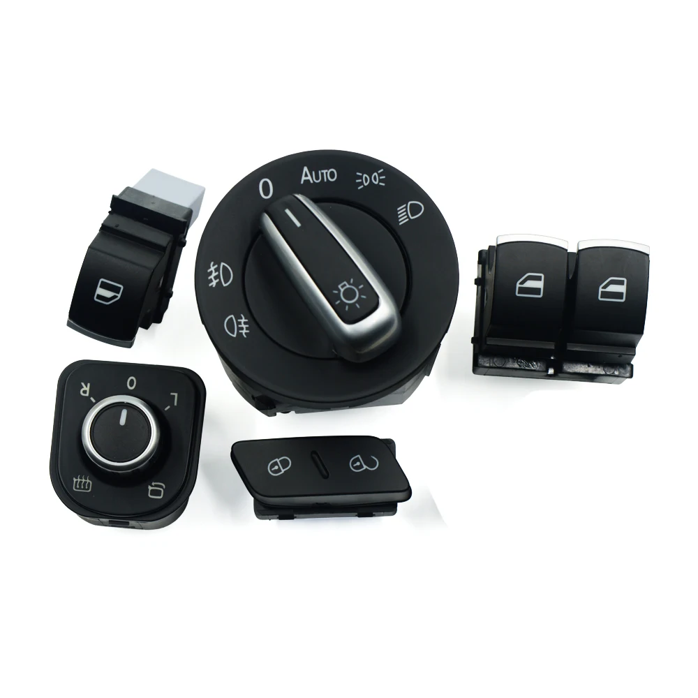 Window Mirror Headlight Door Control Switch For Vw Passat B6 Golf Mk5 6