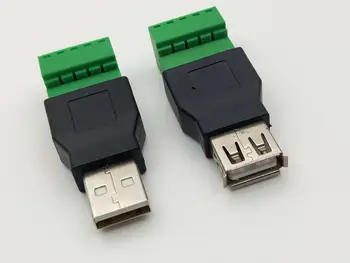 

1PCS USB 2.0 Type A Female/Male to 5 Pin Screw Terminal Plug Connector adapter