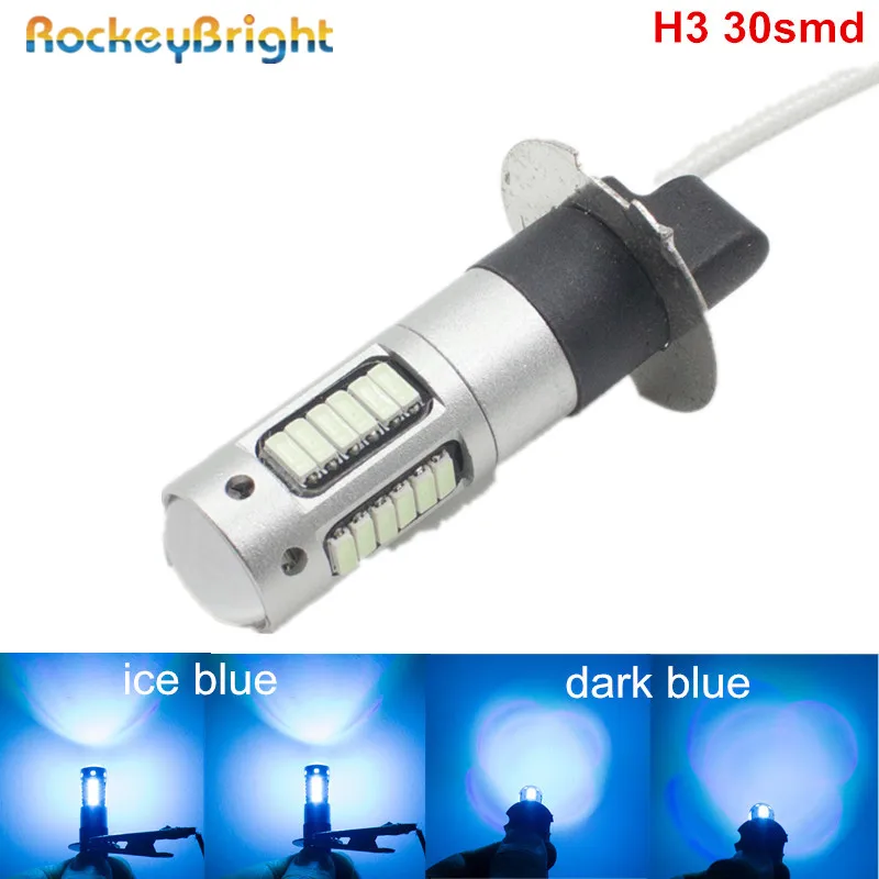

Rockeybright 2pcs 6000K White 30SMD 4014 H1 LED Replacement Bulbs Car Fog Light Turn Signal Light Driving DRL 12V H3 Led lamp
