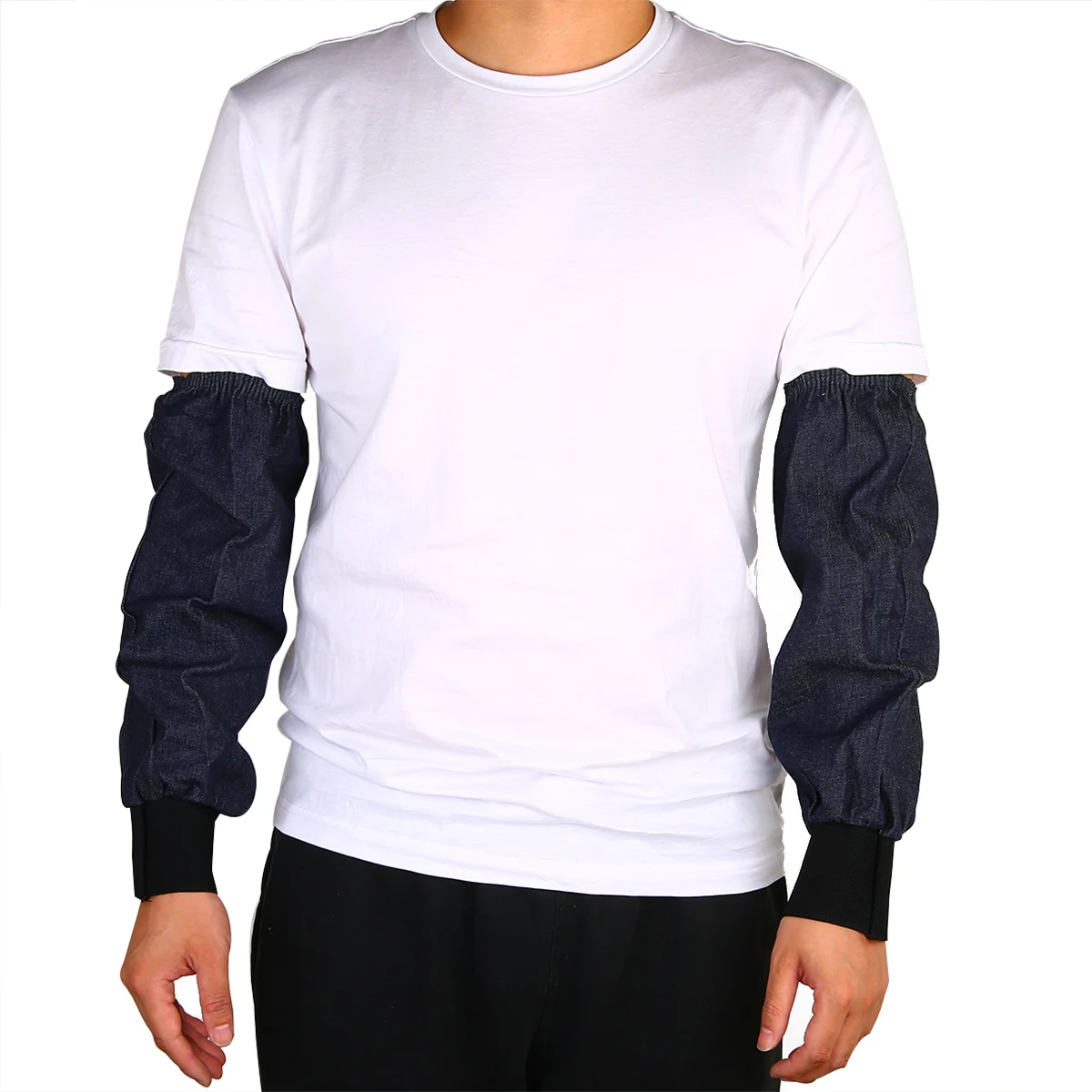 1 Pair Welding Arm Sleeves Denim Working Sleeves Cut Resistant Heat Safety Work for Welding Cutting Hand Arm Guard Protection