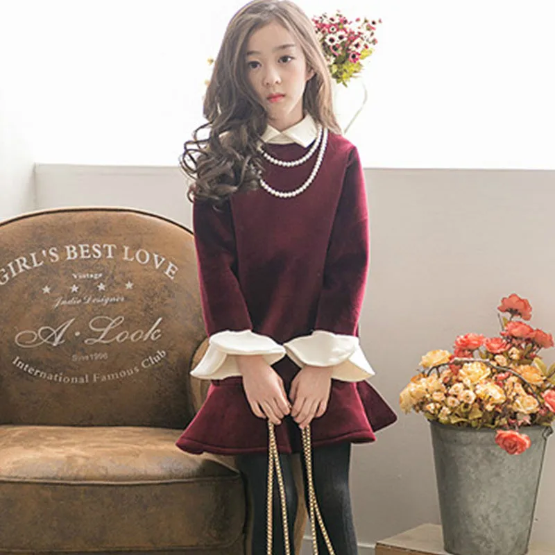 

High Quality Teens Girl Dress Summer New Girl Lace Casual Sundress Short Sleeve Strapless Dress Princess Dress for 3-15Yrs CA884