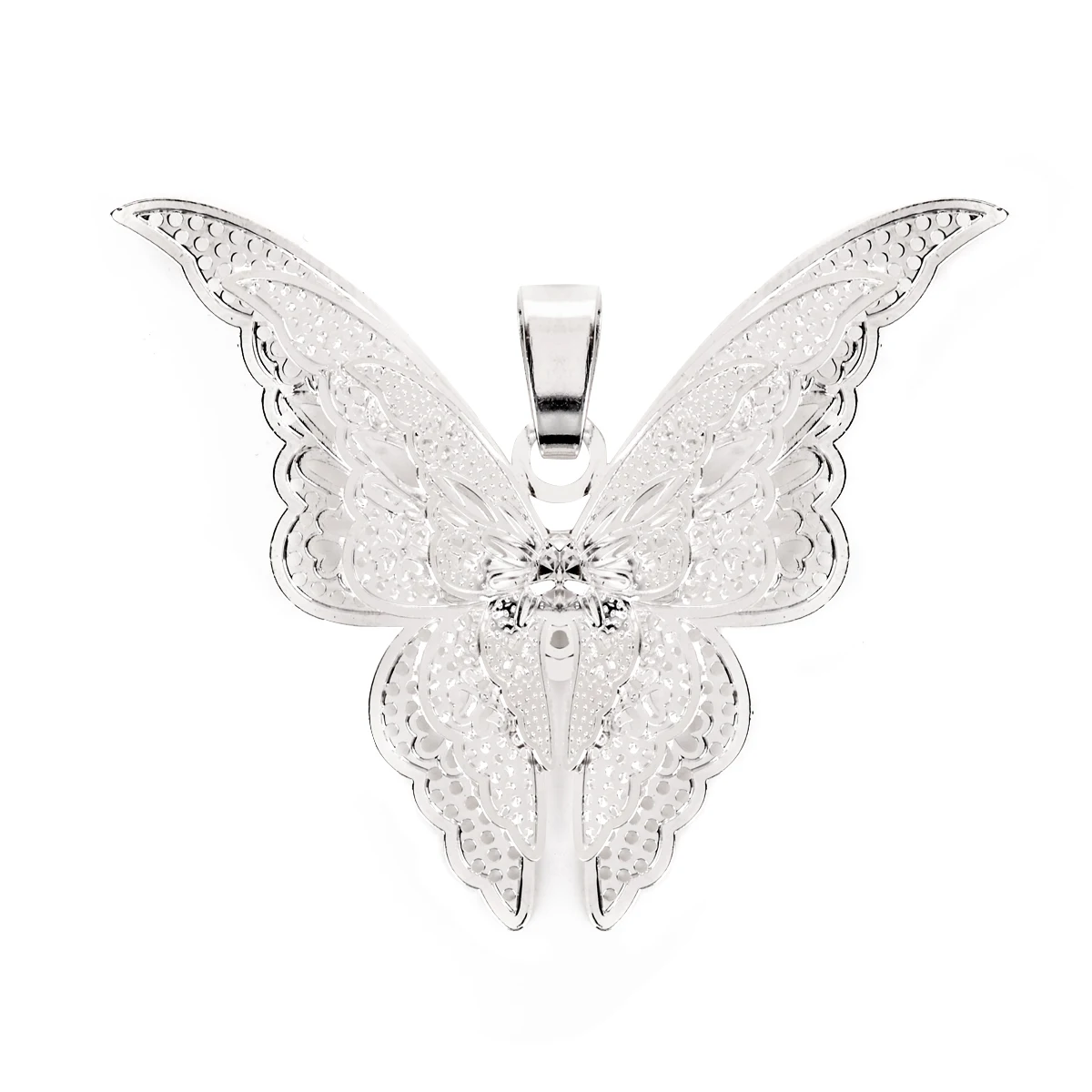 1Pc Vintage Silver Plated Necklaces & Pendants Shellhard Fashion Crystal Butterfly Pendant For Women Girls Jewelry Kolye Gift
