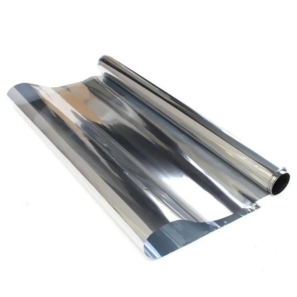 Filme da Janela de Prata do Sol Adesivo de Vidro Espelhado da Forma Controle de Calor para Casa Decoração de Escritório Reflexivo Única Anti 50x300cm uv 12 Automóveis e motos