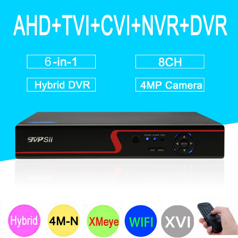 

4MP CCTV Camera Xmeye Red Panel 4M-N Hi3520D 8CH 8 Channel Hybrid Coaxial Wifi 6 in 1 XVI TVI CVI NVR AHD CCTV DVR Free Shipping